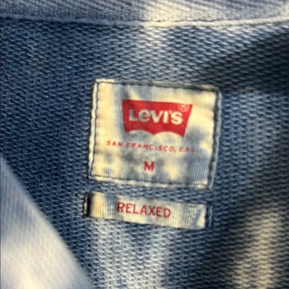Levi's Men’s Blue and White Tie-Dye‎ Long Sleeve Shirt Size M